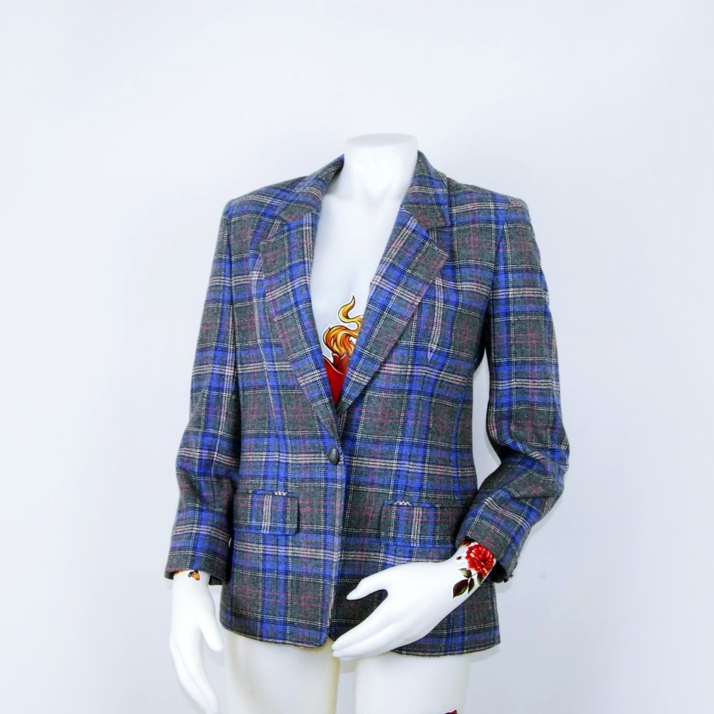 Vintage USA Made Pendleton Plaid Wool Blazer